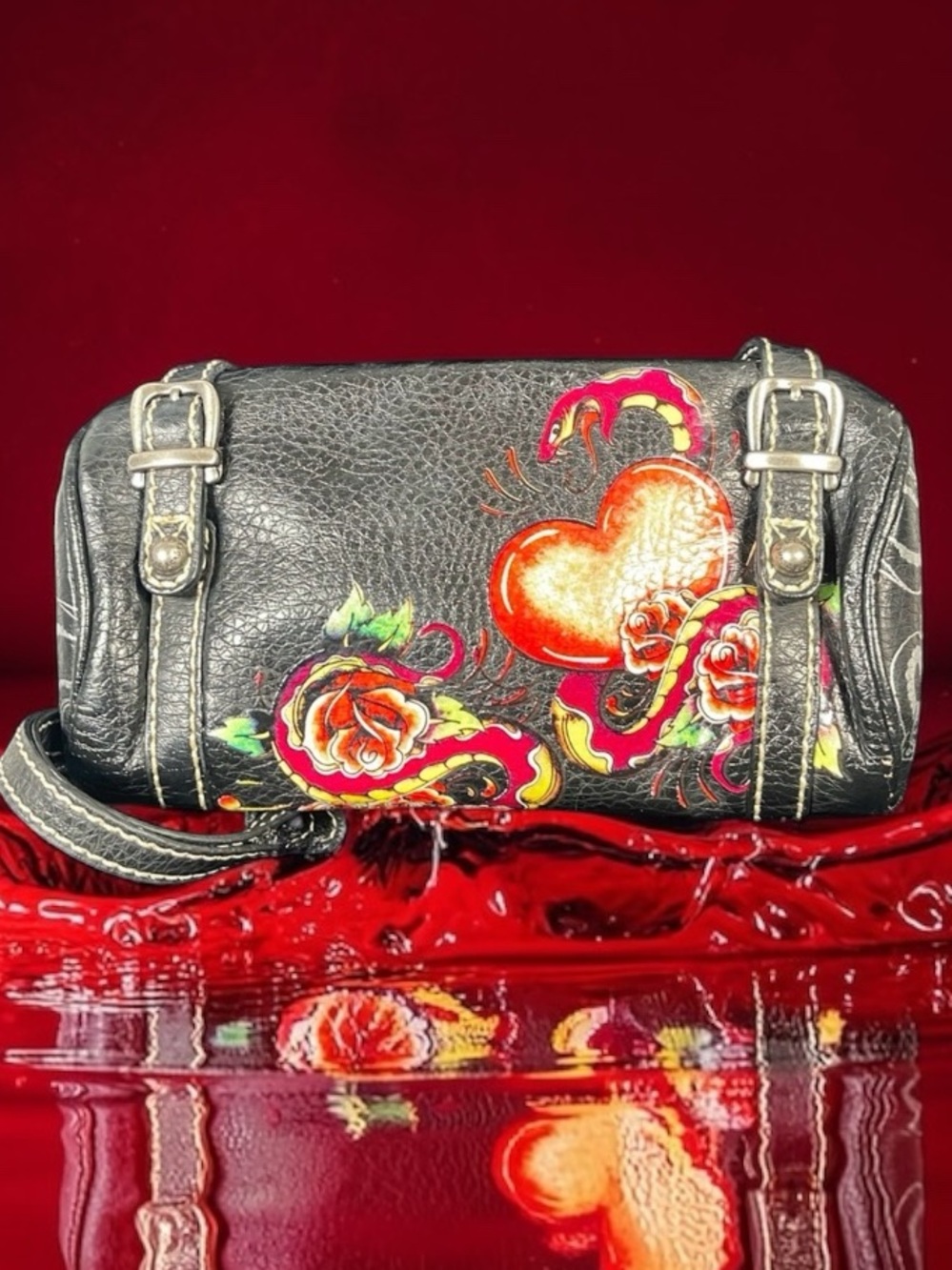 Vintage Red Marc Ecko wristlet.